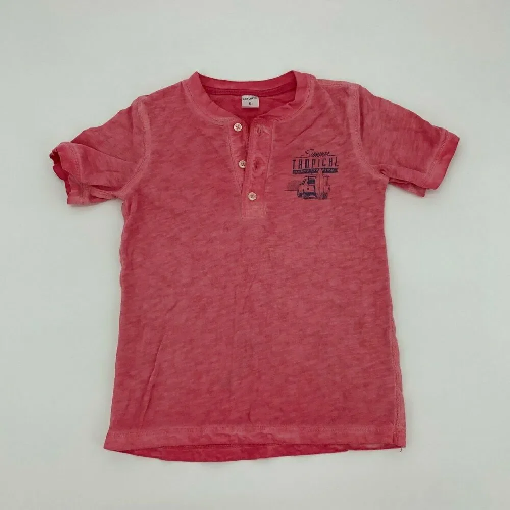 Carters Toddler Boys Shirt Lot Polos Button Chest Sz 5 5T